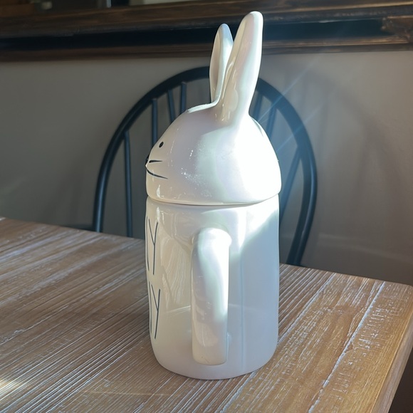 Rae Dunn "Hunny Bunny" Ceramic Mug  Removable Bunny Ear Lid/Topper. - Picture 6 of 13
